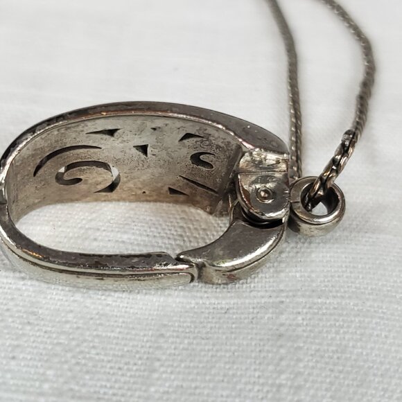 Brighton London Groove Lanyard Clip Necklace Silver Tone - Picture 3 of 8